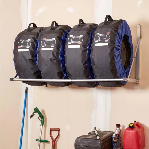 Supporto per pneumatici da parete - Capacità di 136 kg, Design regolabile