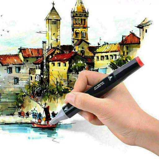 Set di pennarelli a doppia punta da 168 pezzi con borsa da trasporto - Colori vivaci, linee precise