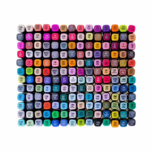 Set di pennarelli a doppia punta da 168 pezzi con borsa da trasporto - Colori vivaci, linee precise