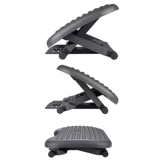 Poggiapiedi ergonomico regolabile per ufficio con superficie antiscivolo