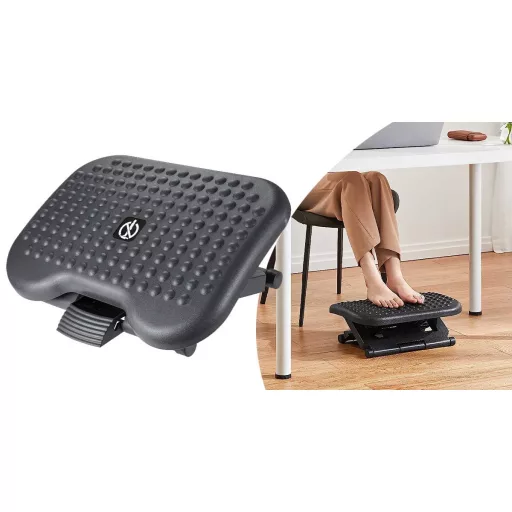 Poggiapiedi ergonomico regolabile per ufficio con superficie antiscivolo