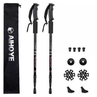   Bastoni da trekking telescopici regolabili con funzione anti-shock e 5 punte intercambiabili