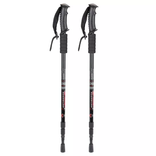 Bastoni da trekking telescopici regolabili con funzione anti-shock e 5 punte intercambiabili
