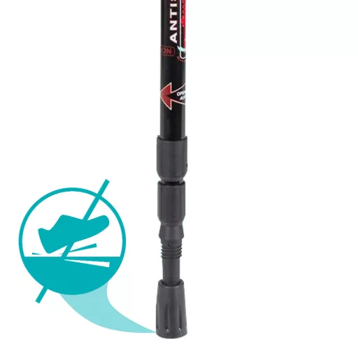 Bastoni da trekking telescopici regolabili con funzione anti-shock e 5 punte intercambiabili