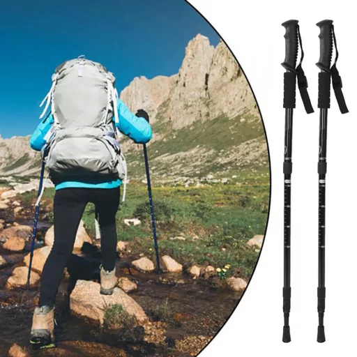 Bastoni da trekking telescopici regolabili con funzione anti-shock e 5 punte intercambiabili