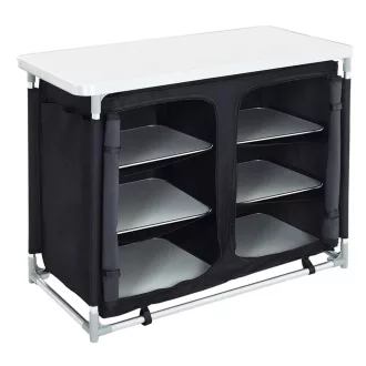   Organizzatore da campeggio portatile con 6 ripiani removibili e copertura impermeabile