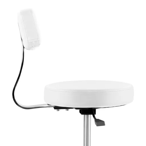 Sedia cosmetica ergonomica regolabile in altezza con schienale - disponibile in nero e bianco