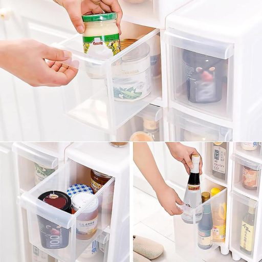 Mobile con 4 cassetti estraibili con ruote bloccabili - Organizzatore in plastica salvaspazio