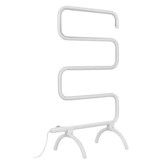 Scaldasalviette Elettrico a Forma di S - Montato a Muro, 100W, Protezione IP44