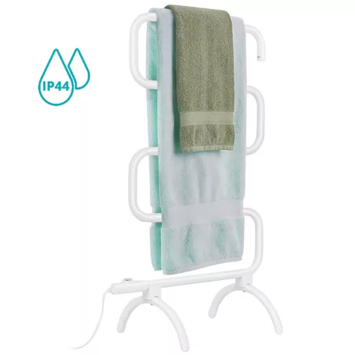 Scaldasalviette Elettrico a Forma di S - Montato a Muro, 100W, Protezione IP44
