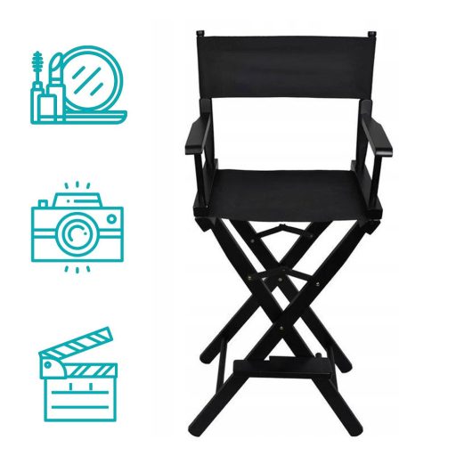 Sedia da trucco pieghevole con struttura in legno e design ergonomico