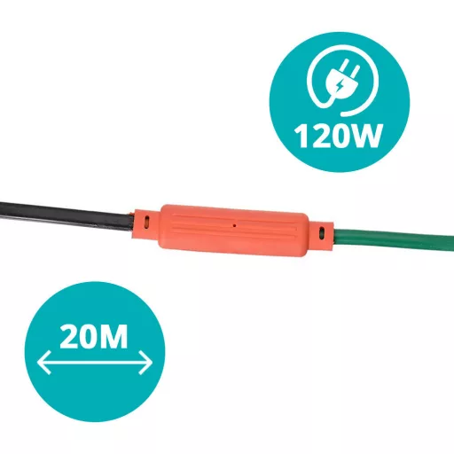 Cavo riscaldante da giardino per piante 20m - 120W, impermeabile, uso interno/esterno