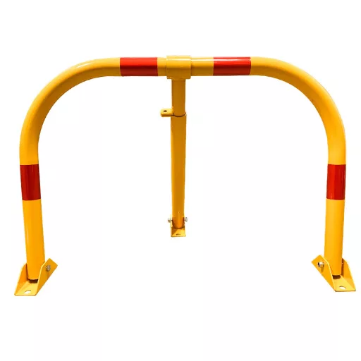 Barriera di parcheggio pieghevole bloccabile - Acciaio giallo resistente alle intemperie con 3 chiavi