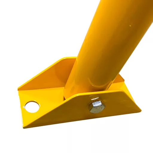 Barriera di parcheggio pieghevole bloccabile - Acciaio giallo resistente alle intemperie con 3 chiavi