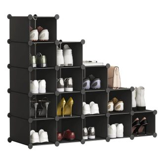 Sistema di cubi modulari neri da 15 pezzi