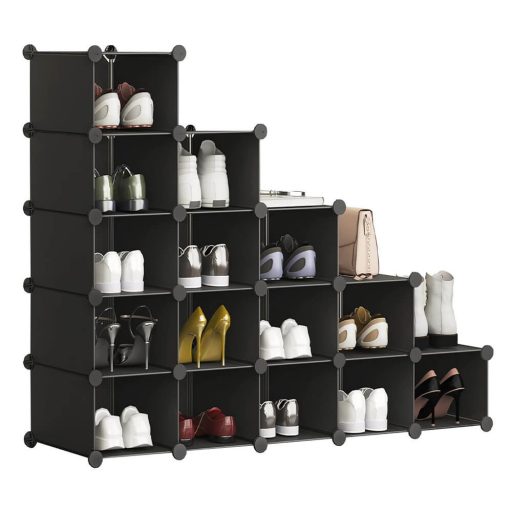 Sistema di cubi modulari neri da 15 pezzi