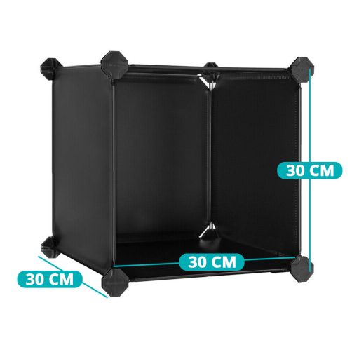 Sistema di cubi modulari neri da 15 pezzi