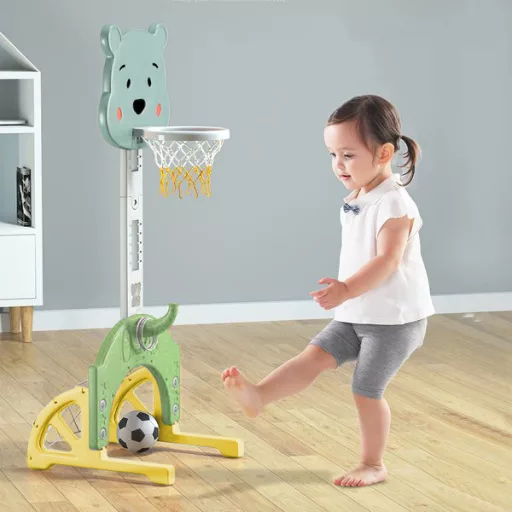 Set sportivo per bambini 4 in 1 con altezza regolabile - Basket, Calcio, Golf e Lancio degli Anelli