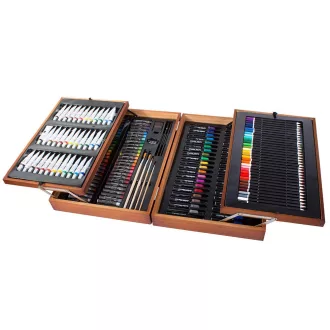   Set di pittura e disegno premium da 174 pezzi in elegante scatola di legno