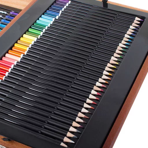 Set di pittura e disegno premium da 174 pezzi in elegante scatola di legno