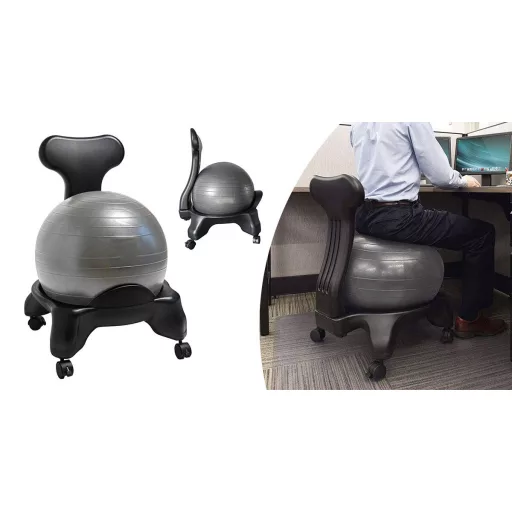 Sedia Fitness con Pallone da 55 cm e Pompa per Migliorare la Postura a Casa e in Ufficio
