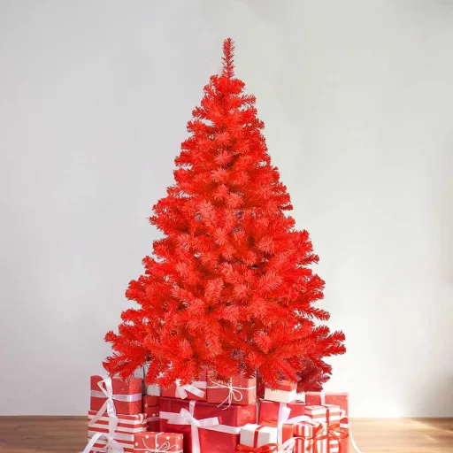 Albero di Natale artificiale rosso 150 cm con 415 rami - Decorazione natalizia unica