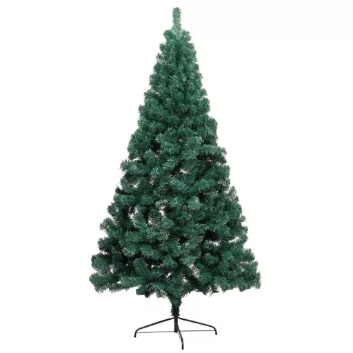 Albero di Natale a metà 180 cm con luci LED - Decorazione natalizia salvaspazio