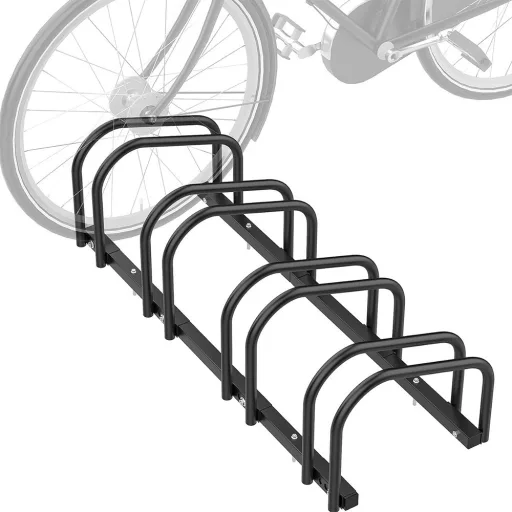 Portabici da esterno per 4 biciclette - Design in metallo stabile, montabile a parete e a terra