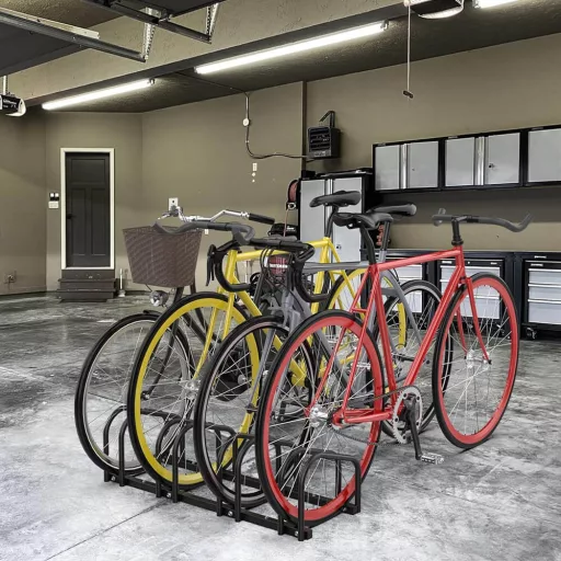 Portabici da esterno per 4 biciclette - Design in metallo stabile, montabile a parete e a terra