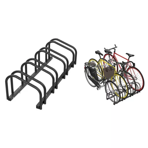 Portabici da esterno per 4 biciclette - Design in metallo stabile, montabile a parete e a terra