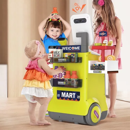 Set da gioco supermercato per bambini da 48 pezzi con cassa e carrello
