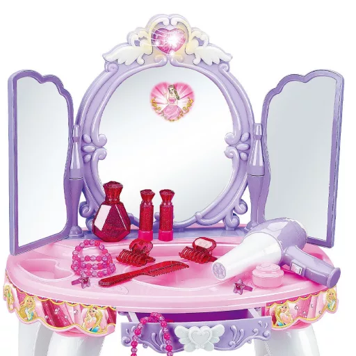 Tavolo da trucco per bambine con musica e luci - Viola e Rosa