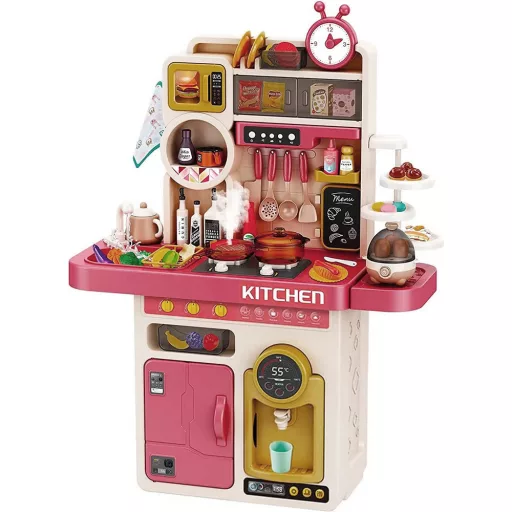 Cucina giocattolo interattiva da 89 pezzi con distributore d'acqua per bambini