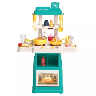   Set da cucina giocattolo azzurro chiaro da 47 pezzi con funzioni interattive e accessori