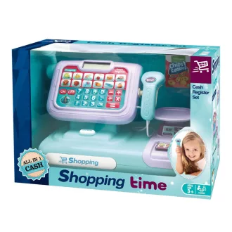   Registratore di cassa giocattolo per bambini con effetti sonori e luminosi - Blu-Viola