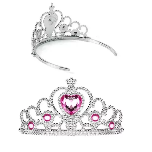 Set di accessori da principessa con tiara, mantello e gioielli scintillanti per bambini