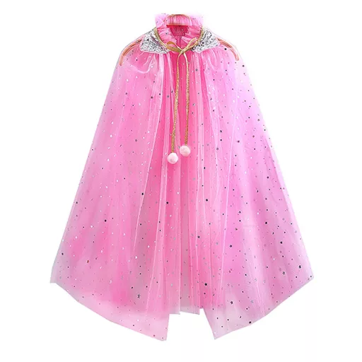 Set di accessori da principessa con tiara, mantello e gioielli scintillanti per bambini