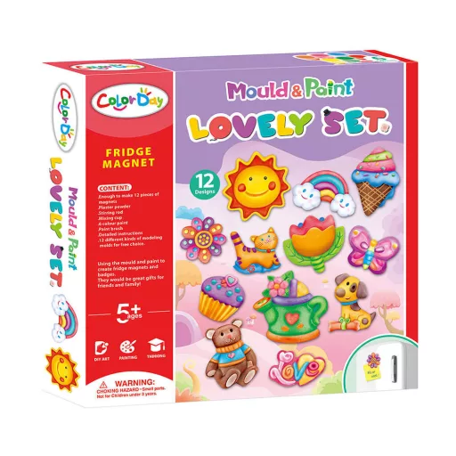 Kit per la creazione di magneti da frigorifero fai-da-te per bambini con colori e stampi