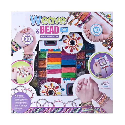 Kit per la creazione di braccialetti colorati con perline e modelli