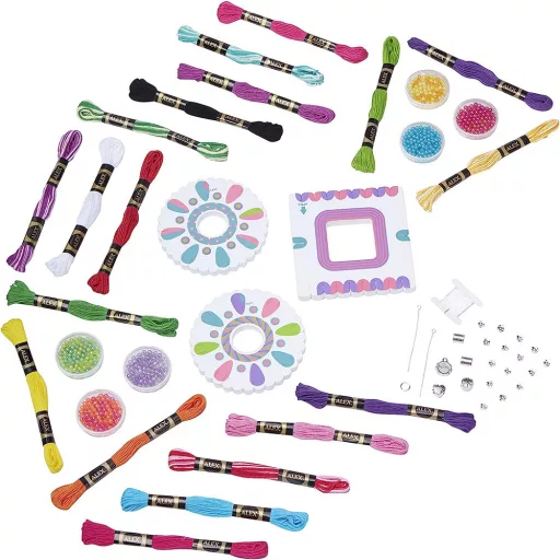 Kit per la creazione di braccialetti colorati con perline e modelli