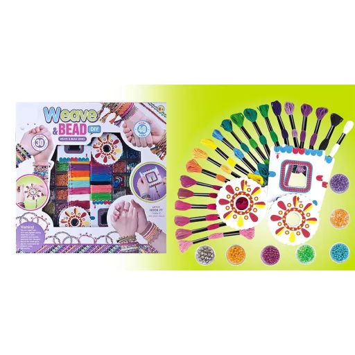 Kit per la creazione di braccialetti colorati con perline e modelli