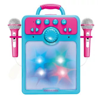   Set di Karaoke per Bambini con 2 Microfoni, Effetti di Luce e Connessione Telefonica