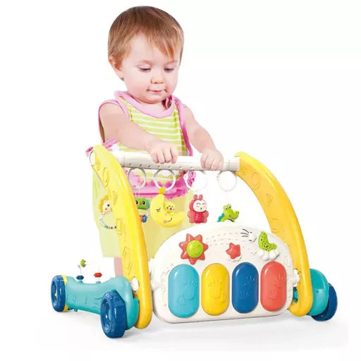 Passeggino 2-in-1 e tappeto da gioco musicale con pianoforte