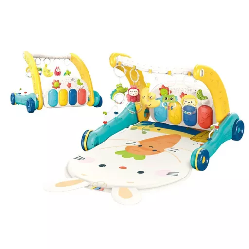 Passeggino 2-in-1 e tappeto da gioco musicale con pianoforte