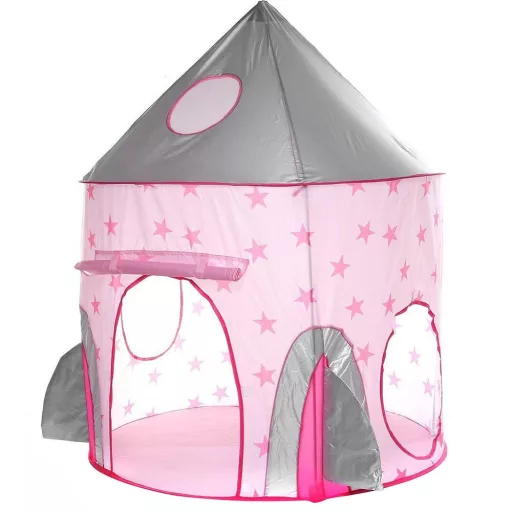 Tenda da gioco 3-in-1 per bambini con tunnel e canestro - Rosa