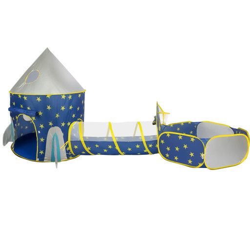 Tenda da gioco 3-in-1 per bambini con tunnel e canestro