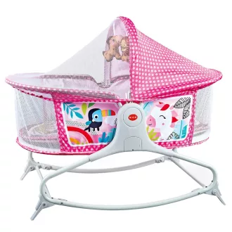   Culla musicale vibrante per bambini con design colorato - Rosa