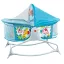 Culla musicale vibrante per bambini con tappeto da gioco - Blu, multifunzionale, materiale morbido
