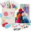 Kit Completo per Uncinetto con Filati Colorati e Accessori in Borsa Elegante