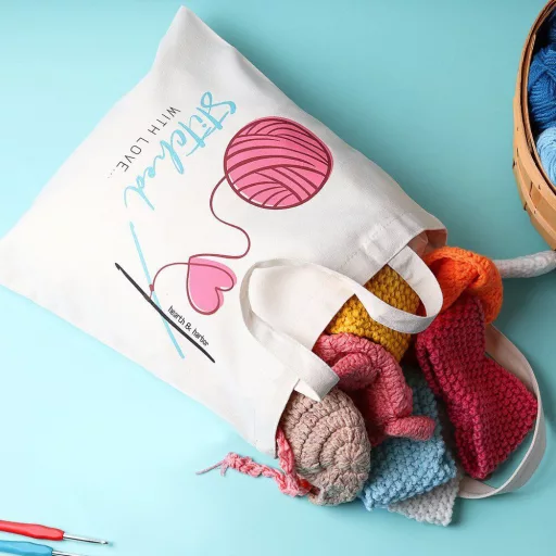 Kit Completo per Uncinetto con Filati Colorati e Accessori in Borsa Elegante